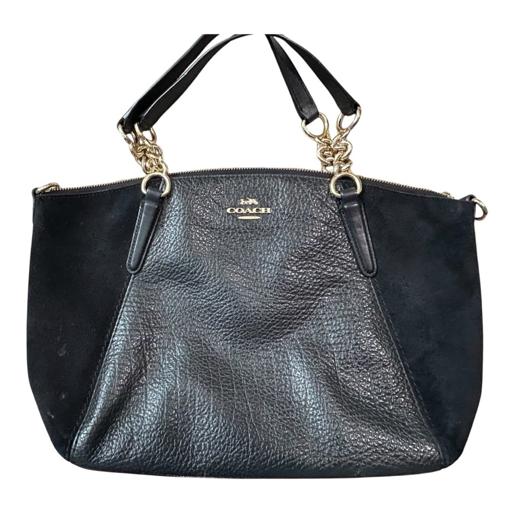 Coach Black Pebbled Leather Shoulder Bag